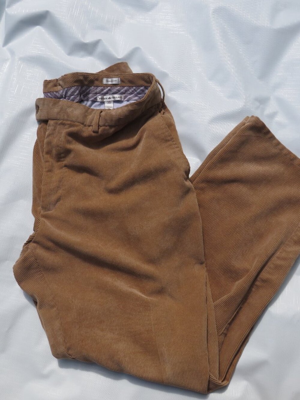 Peter Millar Nanoluxe Tan Corduroy Pants Size 38 – Soft Stretch Luxury Corduroy,